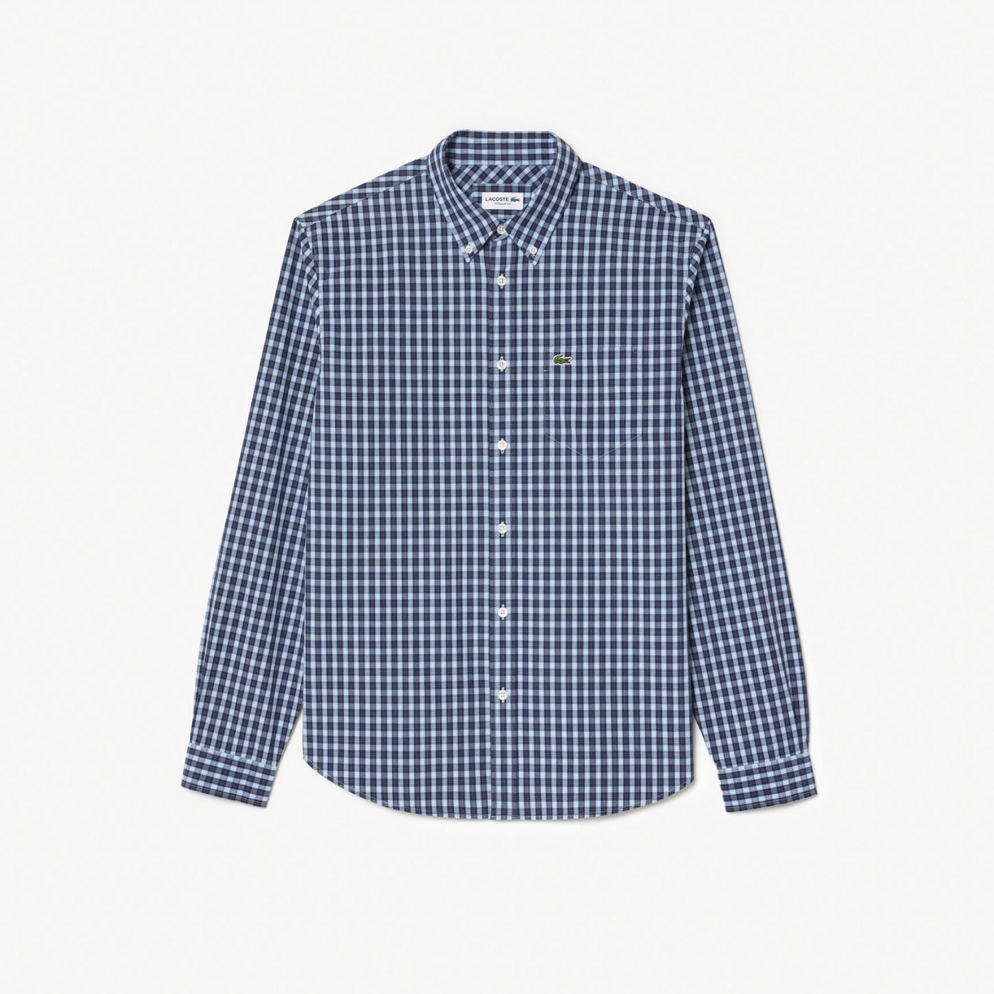 Manga Larga para Hombre color Azul Con Cuadros Blancos