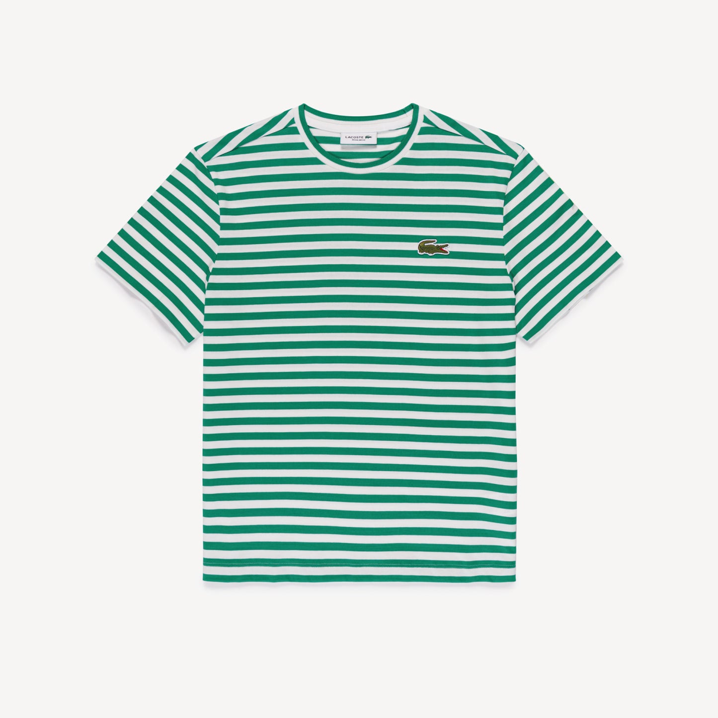 T-Shirt cuello redondo para Mujer color Lineas Verdes Y Blancas