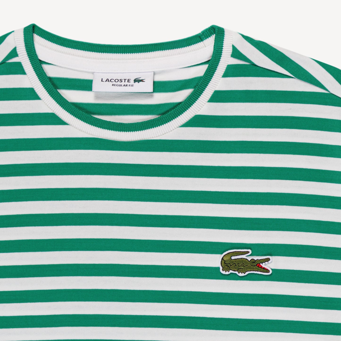 T-Shirt cuello redondo para Mujer color Lineas Verdes Y Blancas