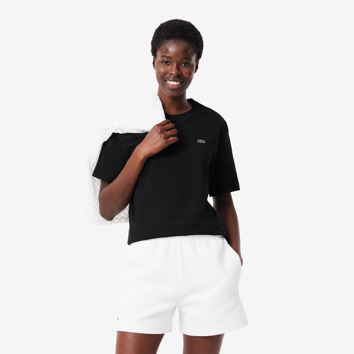 T-Shirt cuello redondo para Mujer color Negro
