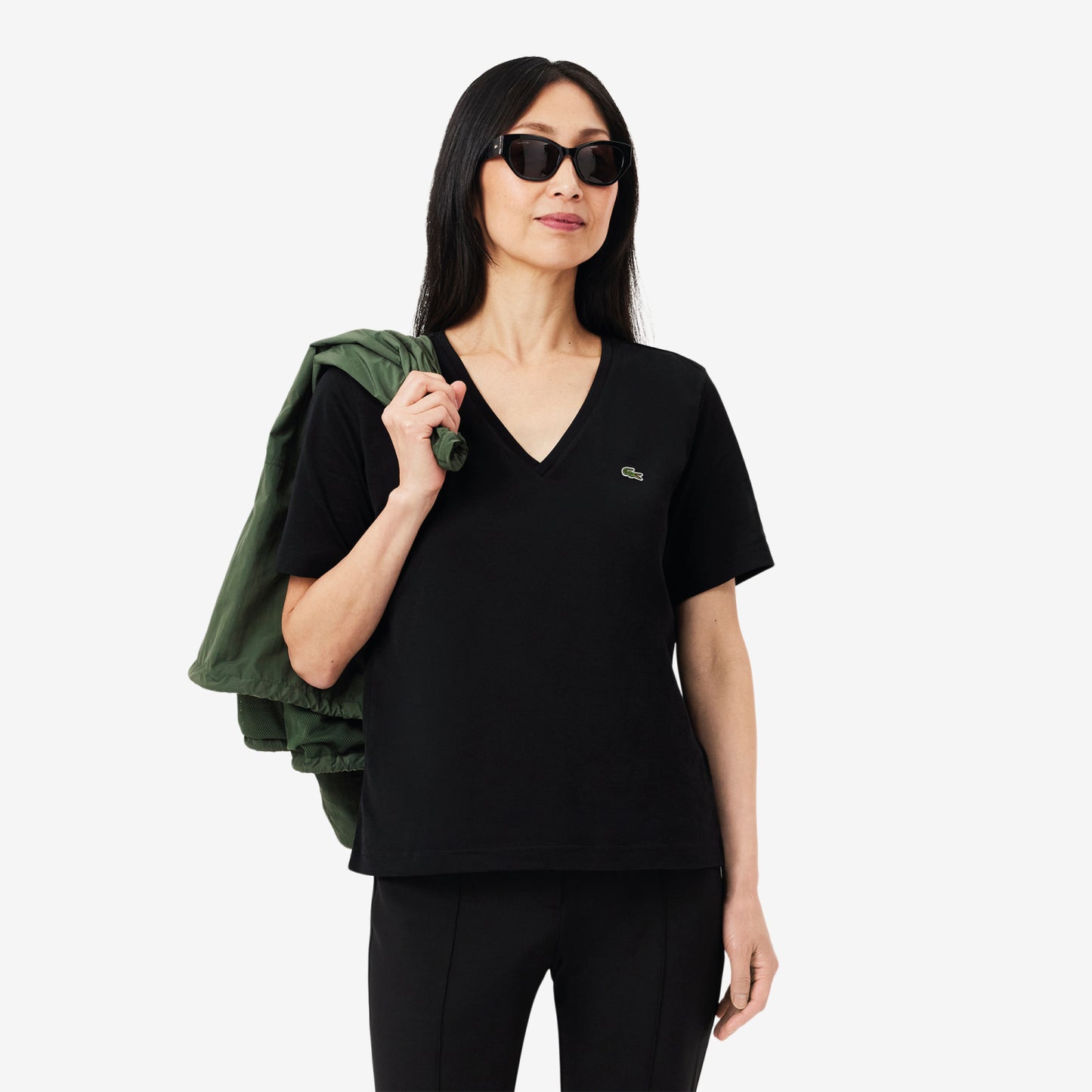 T-Shirt cuello redondo para Mujer color Negro