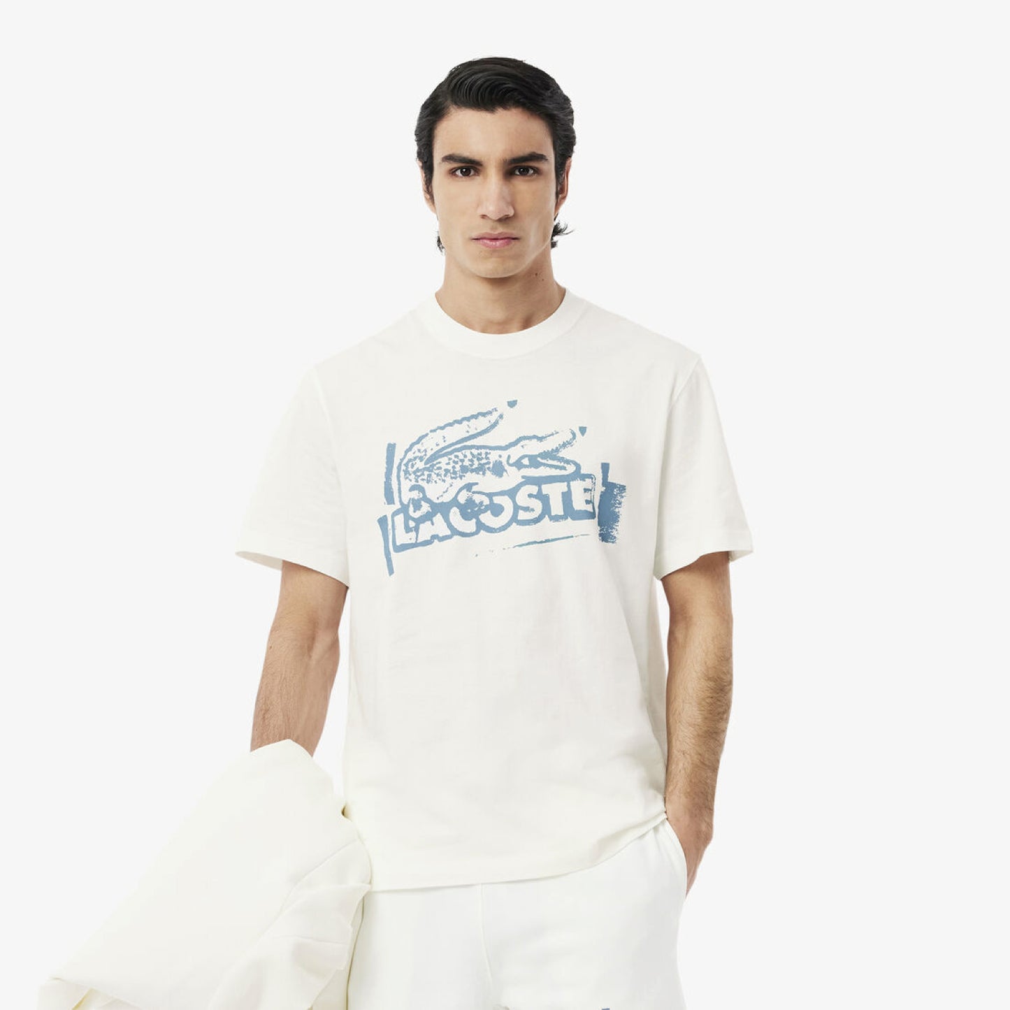 T-Shirt cuello redondo para Hombre color Blanco Cocodrillo Azul