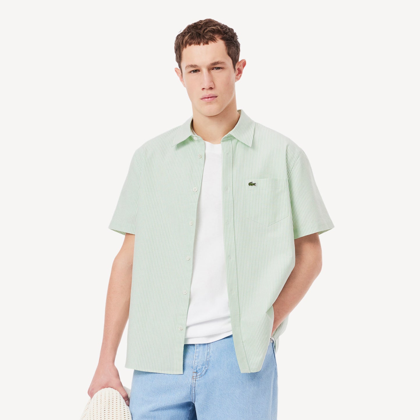 Manga Larga  para Hombre color Verde Musgo Y Blanco