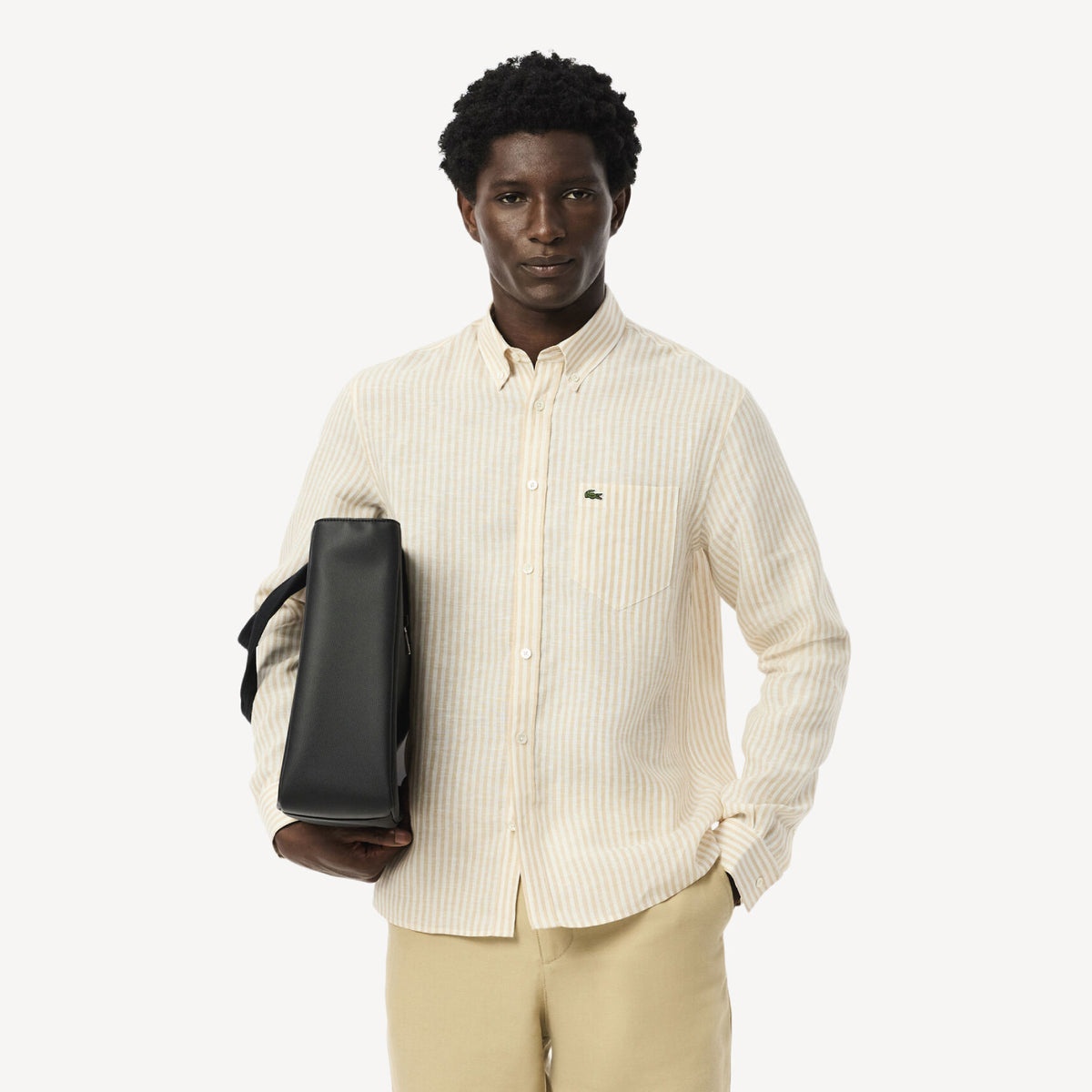 Camisa Formal para Hombre Rayada Lino Regular Fit