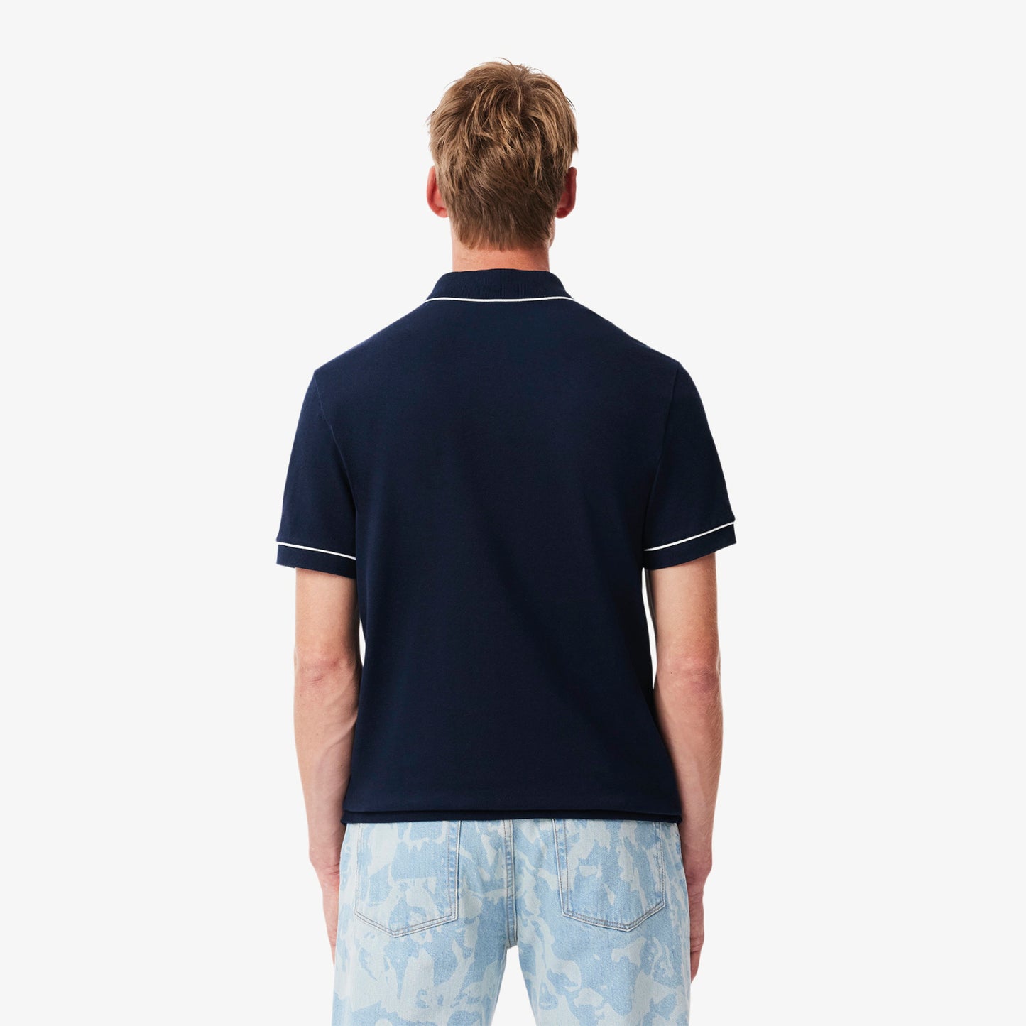 Polo  para Hombre color Azul Lineas Blancas