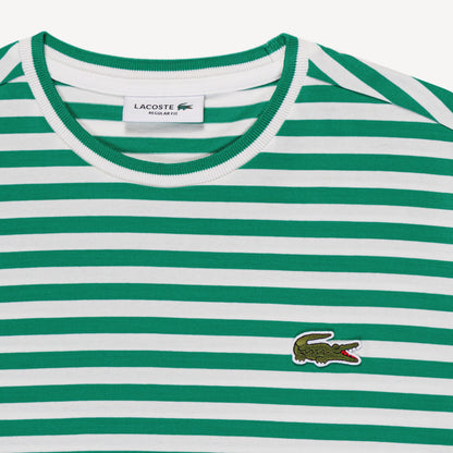T-Shirt cuello redondo para Mujer color Lineas Verdes Y Blancas