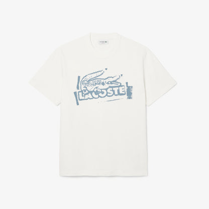 T-Shirt cuello redondo para Hombre color Blanco Cocodrillo Azul