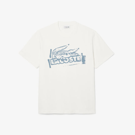 T-Shirt cuello redondo para Hombre color Blanco Cocodrillo Azul