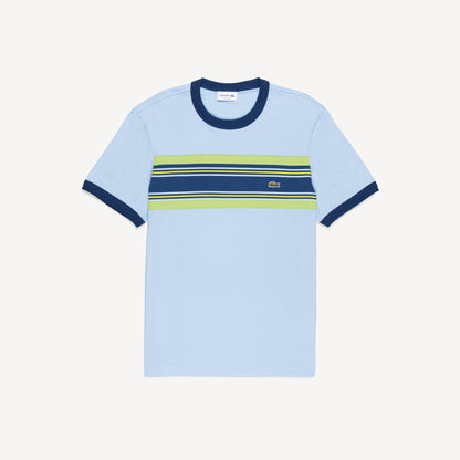 T-Shirt cuello redondo para Hombre color Celeste Lineas Verdes Y Azul