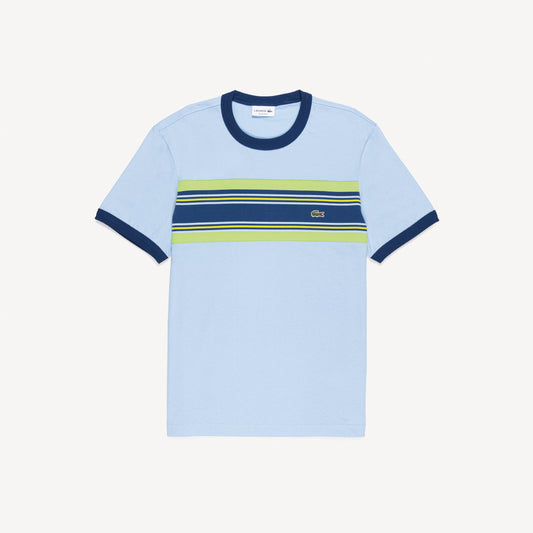 T-Shirt cuello redondo para Hombre color Celeste Lineas Verdes Y Azul